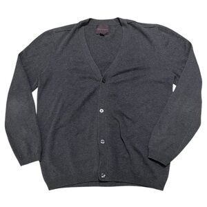 Ministry of Supply navy wool blend button down cardigan sweater